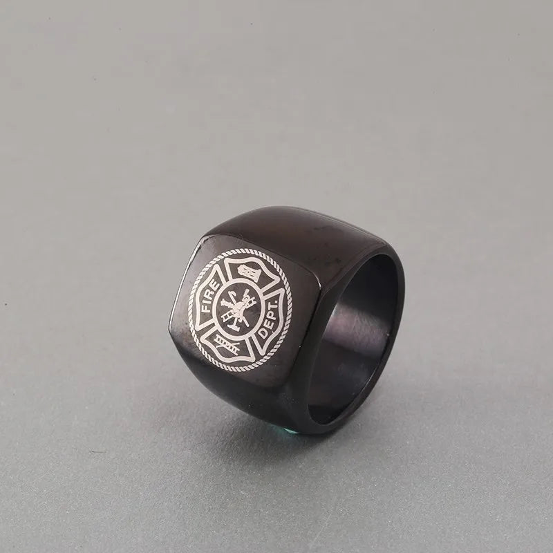 Black The United States Army Marine Corps Signet Ring For Men In Stainless Steel Military Jewelry USMC NAVY
