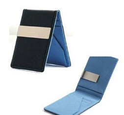 New Fashion Men's Leather Money Clips Wallet Multifunctional Thin Man Card Purses Women Metal Clamp For Money Cash Holder