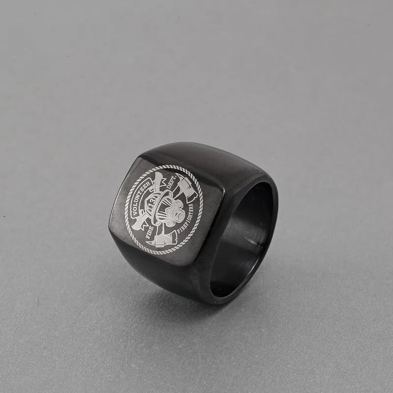 Black The United States Army Marine Corps Signet Ring For Men In Stainless Steel Military Jewelry USMC NAVY