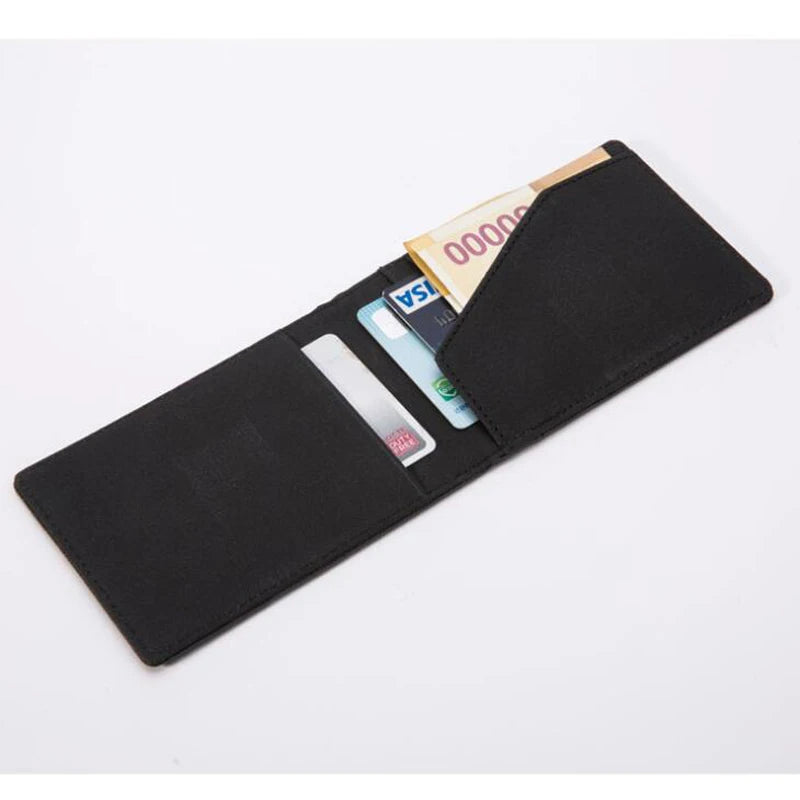 New Fashion Men's Leather Money Clips Wallet Multifunctional Thin Man Card Purses Women Metal Clamp For Money Cash Holder