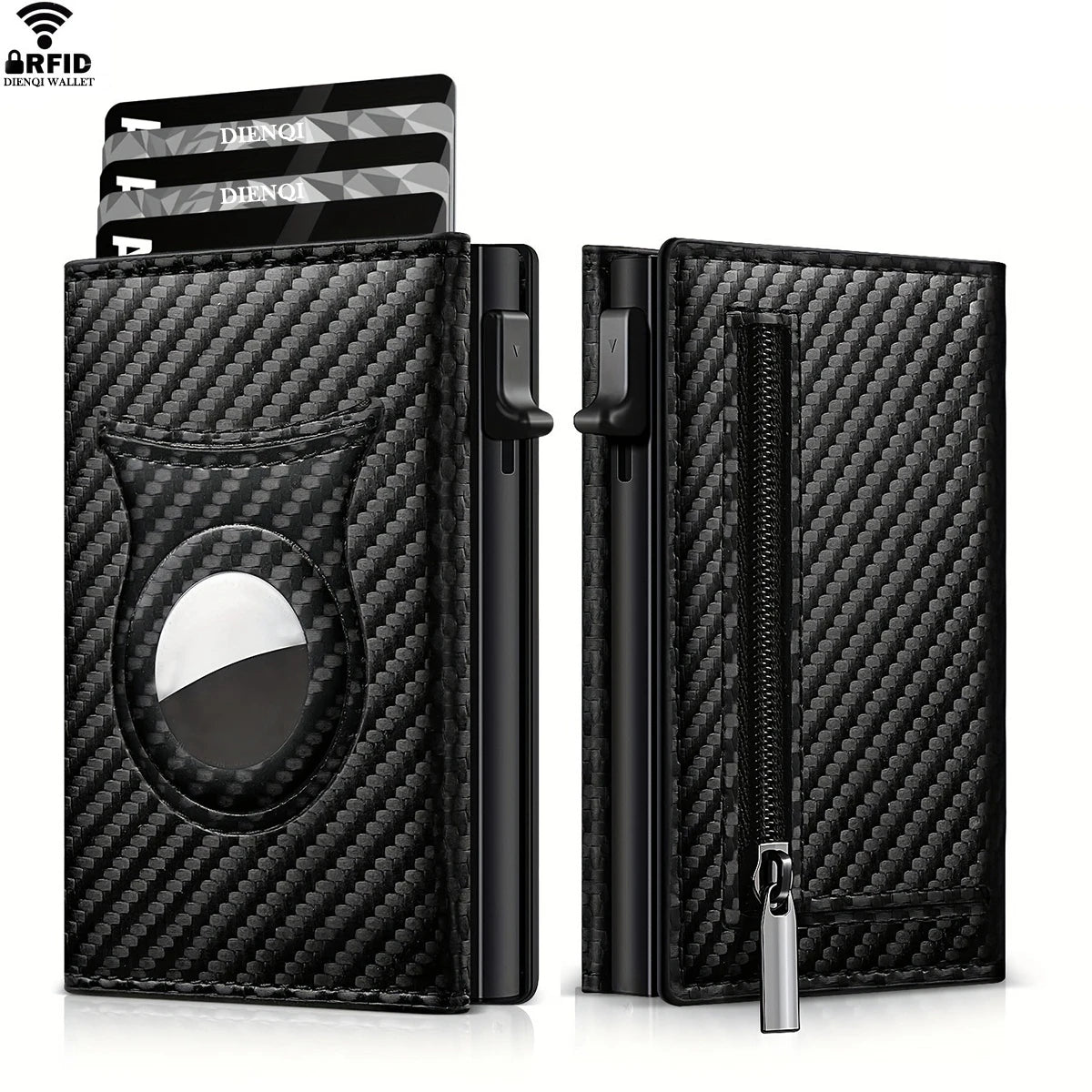 Anti Theft Credit Card Holder Men Wallets Carbon Fiber Wallet For Apple Airtag Small Coin Purse Minimalist Wallets For Air Tag