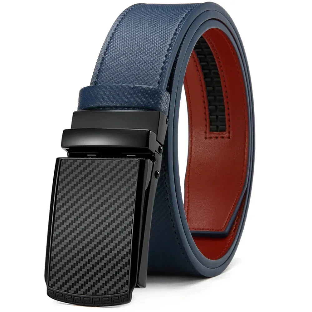 New Mens Belt Automatic Genuine Leather Luxury Belt of Men Male Metal Automatic Buckle Designer High Quality Waist Belt Black