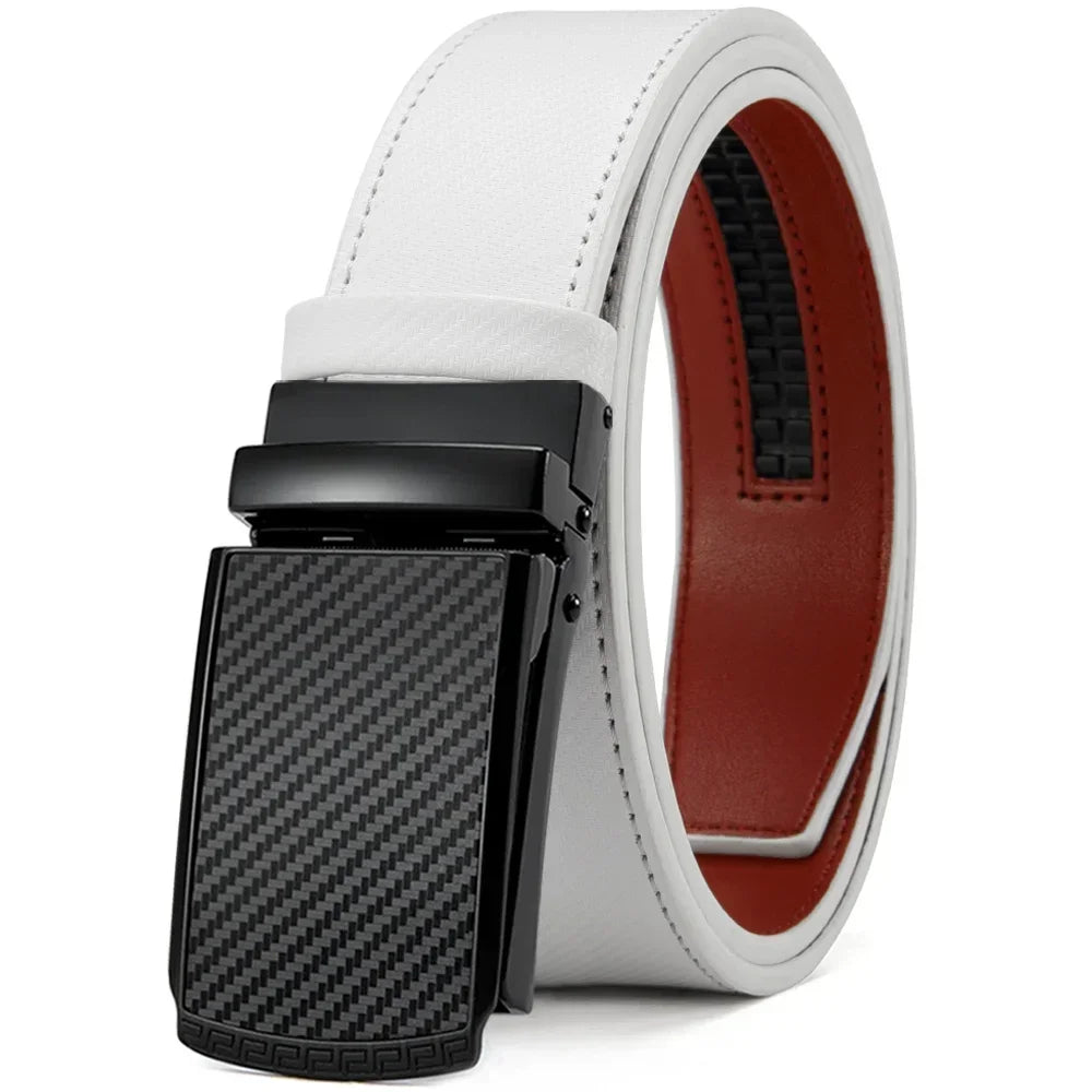 New Mens Belt Automatic Genuine Leather Luxury Belt of Men Male Metal Automatic Buckle Designer High Quality Waist Belt Black