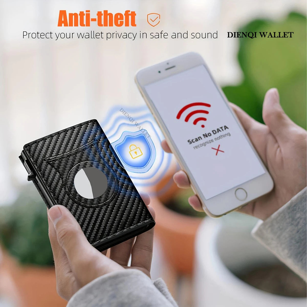 Anti Theft Credit Card Holder Men Wallets Carbon Fiber Wallet For Apple Airtag Small Coin Purse Minimalist Wallets For Air Tag