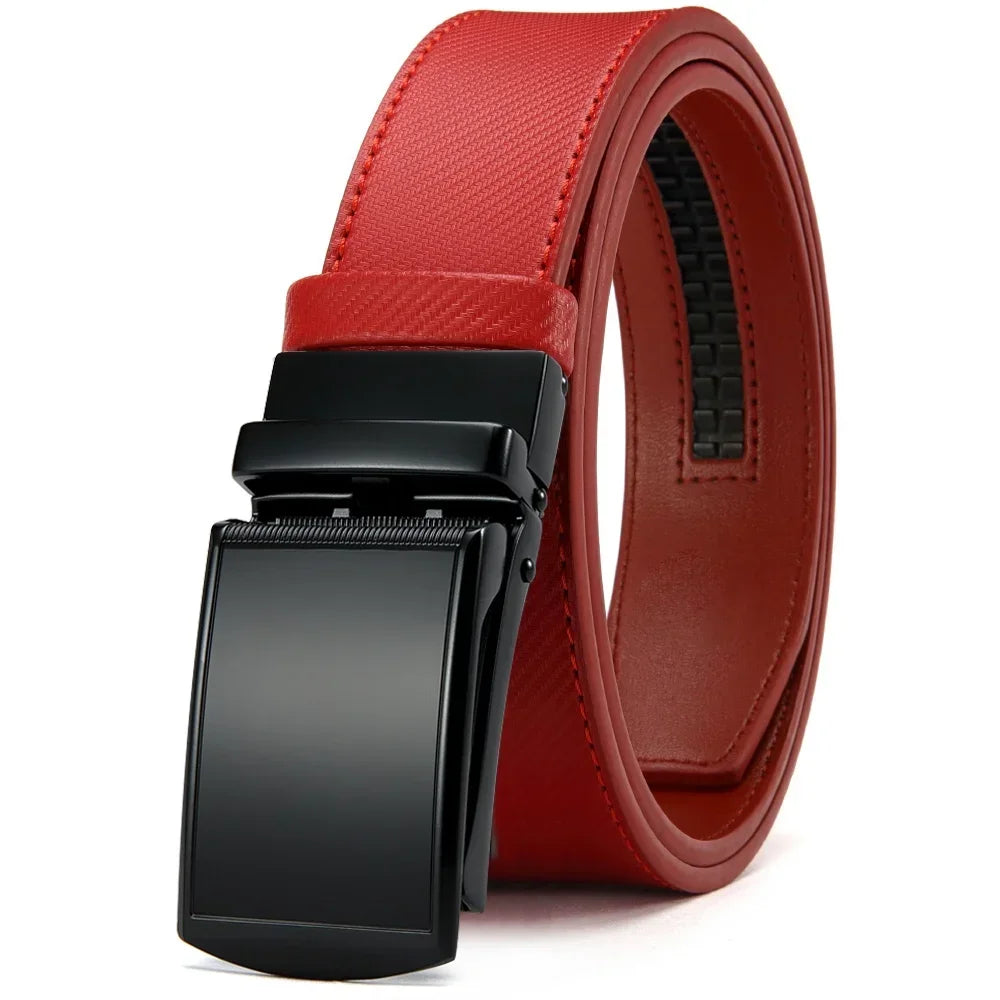 New Mens Belt Automatic Genuine Leather Luxury Belt of Men Male Metal Automatic Buckle Designer High Quality Waist Belt Black