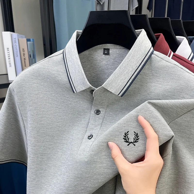 100% cotton luxury brand new men's embroidered short style summer comfortable breathable polo shirt business casual T-shirt top