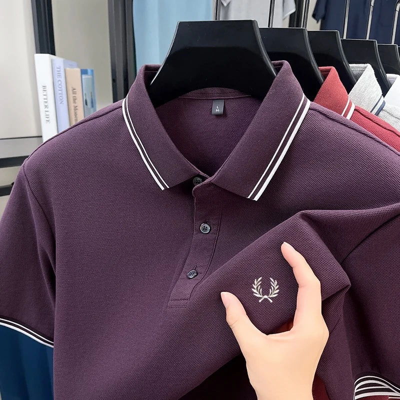100% cotton luxury brand new men's embroidered short style summer comfortable breathable polo shirt business casual T-shirt top
