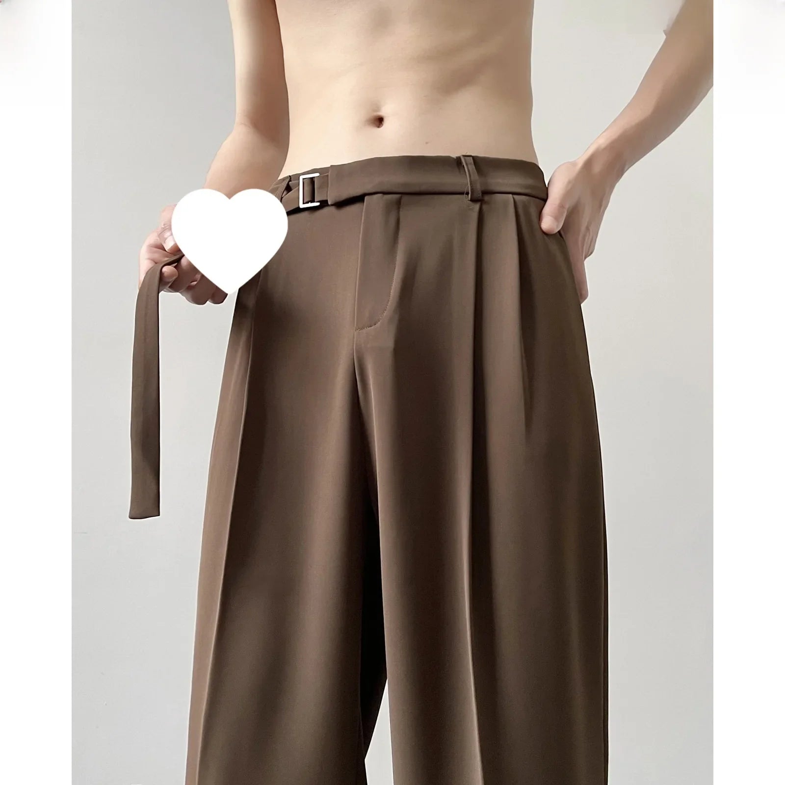 Casualsuit Pants Men's Autumn Japanese Light Luxury Draped Trousers Loose-fit Straight-leg Versatile Wide-leg Long Pants