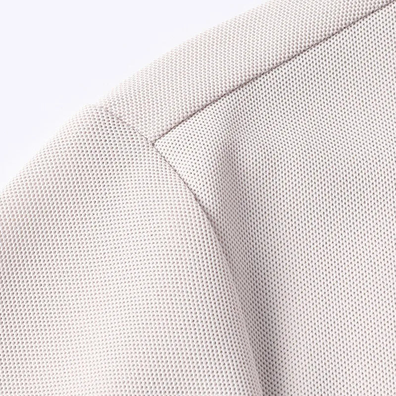 Men's Half-Zip Polo Shirt Light Beige Breathable Casual Slim Fit Stretch Cotton Classic Collar Business Casual Tops