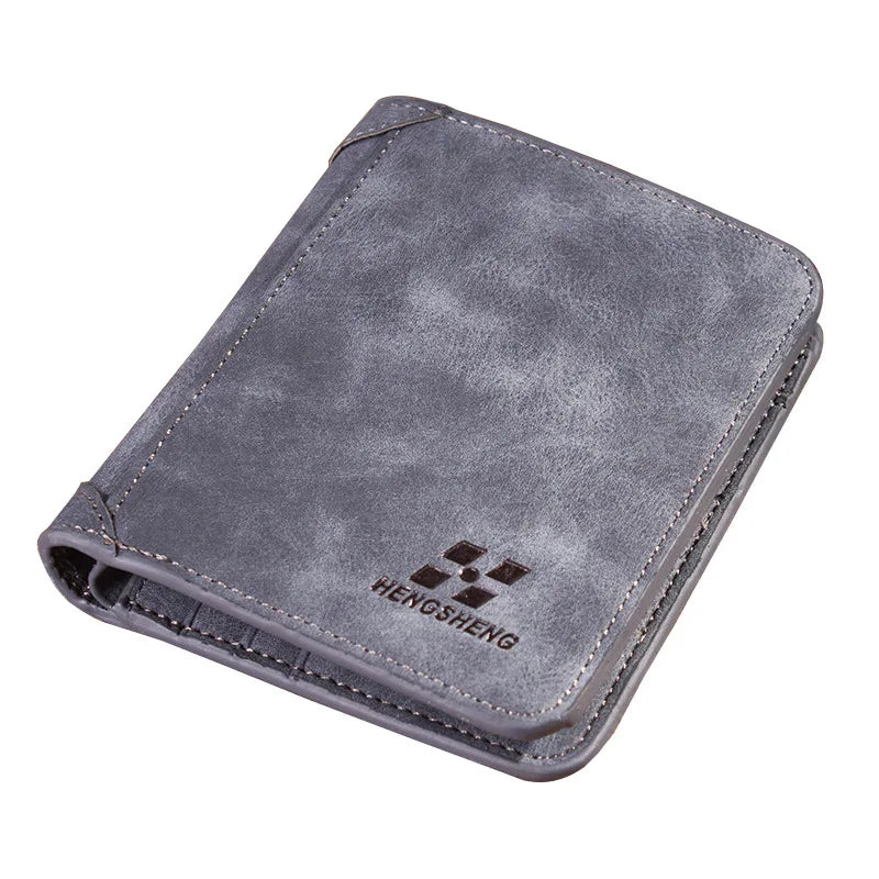 New Men Wallets Credit Card/ID Holder Vintage Brand Male Wallet High Quality PU Leather Photo Holder Foldable Short Men Purse