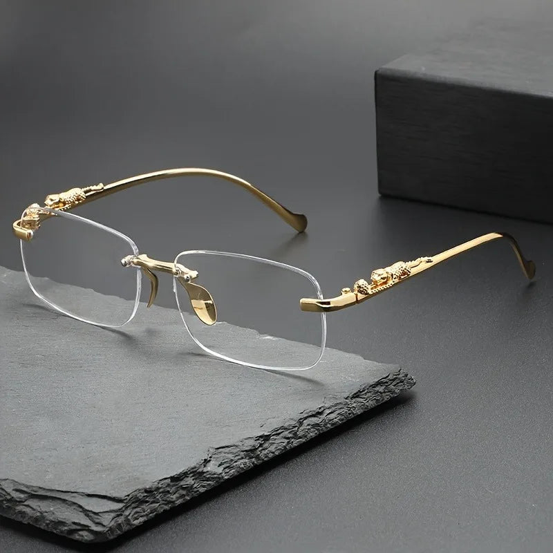 Perfect Fashion Leopard Decor Unframed Men's and Women's Sports Glasses Suitable for Holiday Parties