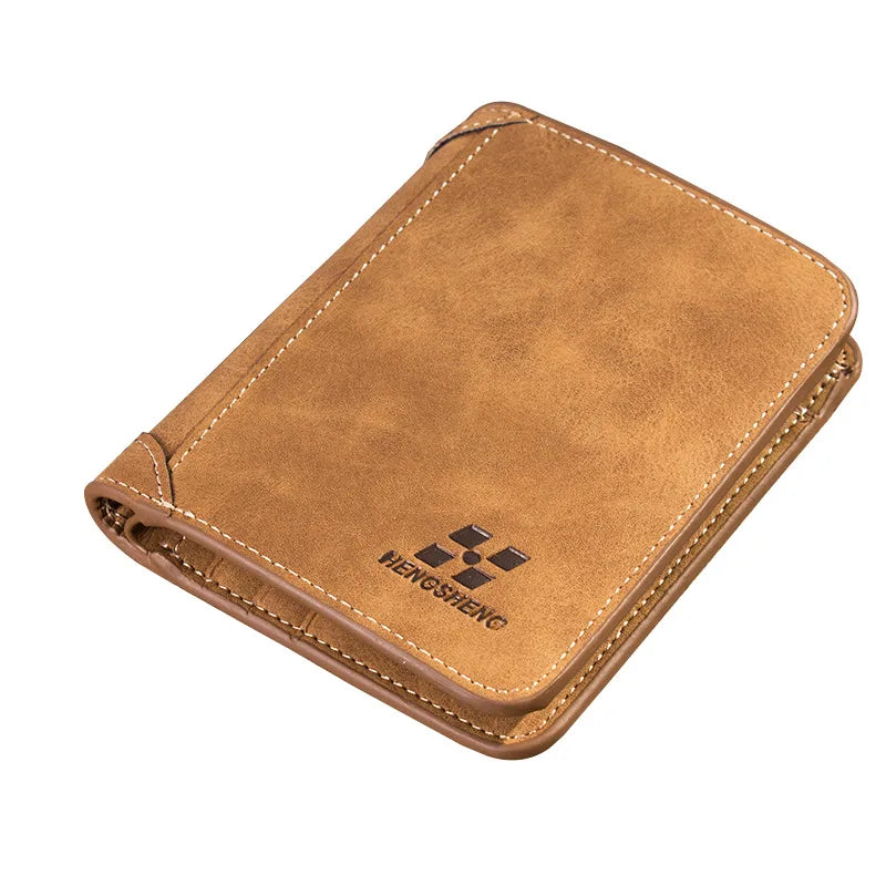 New Men Wallets Credit Card/ID Holder Vintage Brand Male Wallet High Quality PU Leather Photo Holder Foldable Short Men Purse