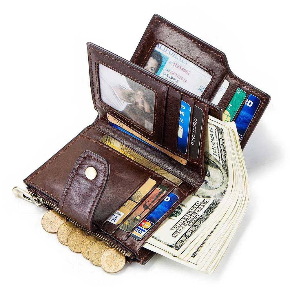 KAVIS RFID Men Smart Wallet Genuine Leather with Alarm GPS Bluetooth Tracker Male Card Holder Purse High Quality Design Wallets