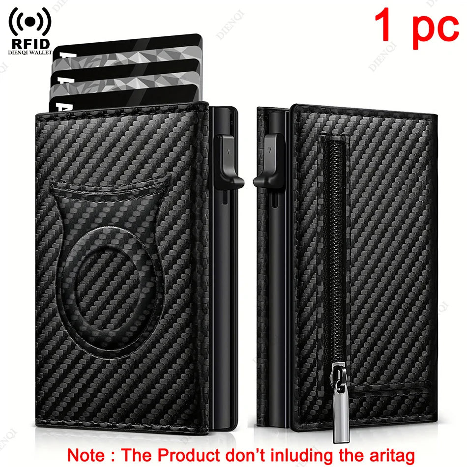 Anti Theft Credit Card Holder Men Wallets Carbon Fiber Wallet For Apple Airtag Small Coin Purse Minimalist Wallets For Air Tag