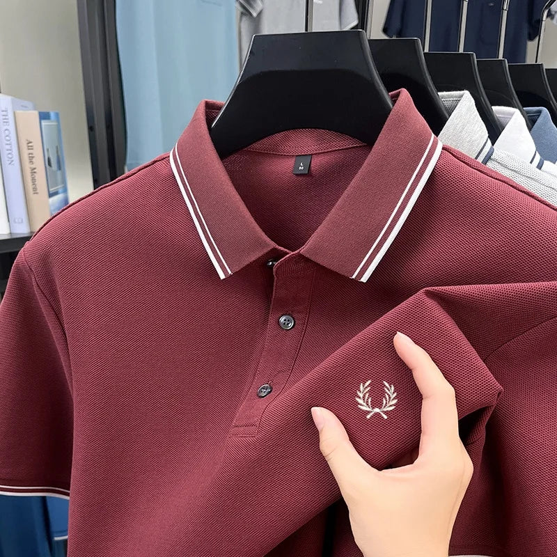 100% cotton luxury brand new men's embroidered short style summer comfortable breathable polo shirt business casual T-shirt top