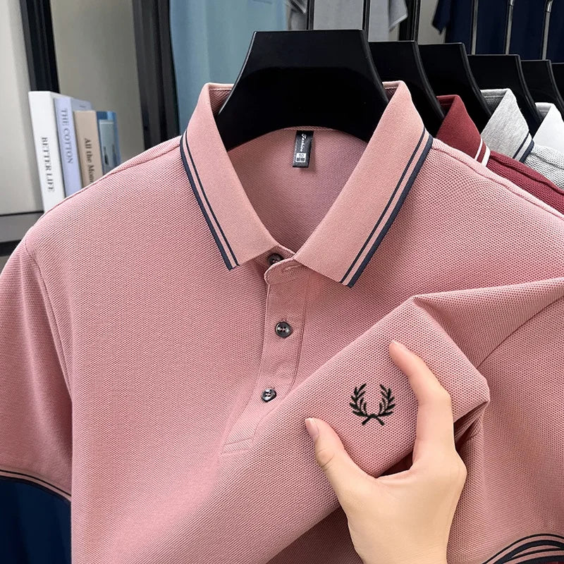 100% cotton luxury brand new men's embroidered short style summer comfortable breathable polo shirt business casual T-shirt top