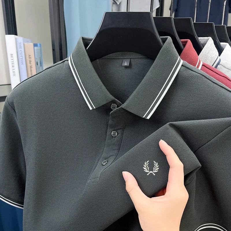 100% cotton luxury brand new men's embroidered short style summer comfortable breathable polo shirt business casual T-shirt top